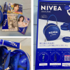 NIVEA SPECIAL BOOK　感想口コミレビュー NIVEA [ニベア] 「青缶」デザインポーチ フェイス＆ボディケア アイテムセット ポーチサイズ（約）：直径11.5×マチ6cm ［1］ニベアクリーム〈スキンケアクリーム〉50g ［2］ニベアＵＶ ディーププロテクト＆ケア ジェル〈日やけ止めジェル〉16g（試供品〈非売品〉） ［3］ニベア ルーセントビューティ浸透保湿美容液ボディミルク〈ボディ用乳液〉3g×2包（試供品〈非売品〉） ［4］ニベア２WAY美容洗顔AC〈洗顔料〉2g×2包（試供品〈非売品〉）宝島社